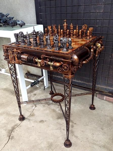 Steam Punk Chess Set + Coffee